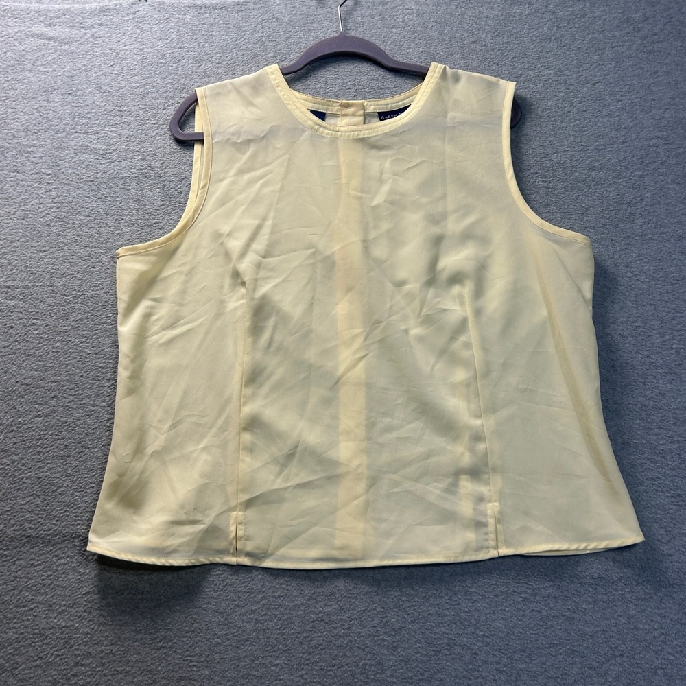 Karen Scott Sleeveless Blouse Womens XL Ivory Career Office Cream Shell Tank Top